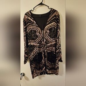 GUC! Express Black & Silver Sequin Dress - XL